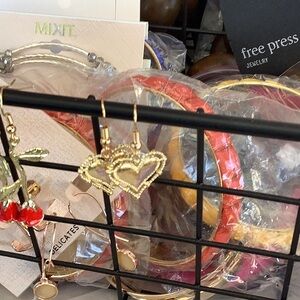 Heart Drop Gold Earrings